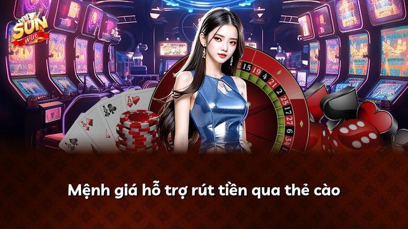 Mệnh giá hỗ trợ rút tiền qua thẻ cào